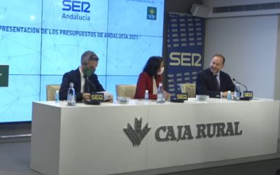 Presentación de los presupuestos de la Junta de Andalucía para 2021 en Caja Rural del Sur