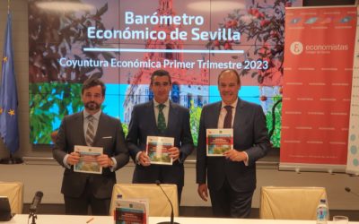 Presentación en Caja Rural del Sur del XVI Barómetro Económico de Sevilla del Colegio Profesional de Economistas, patrocinado por la entidad