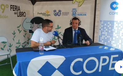 Entrevista a Emilio Ponce, director de la Fundación Caja Rural del Sur, en COPE Huelva, desde la la 49ª Feria del Libro